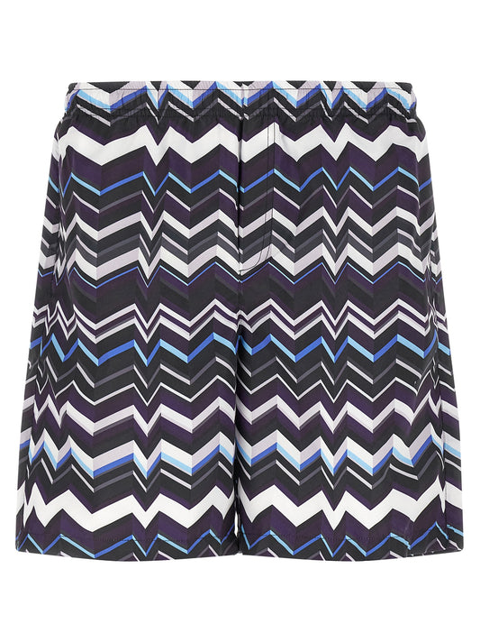 Missoni Men's Polyester Swim Shorts - Multicolor Print