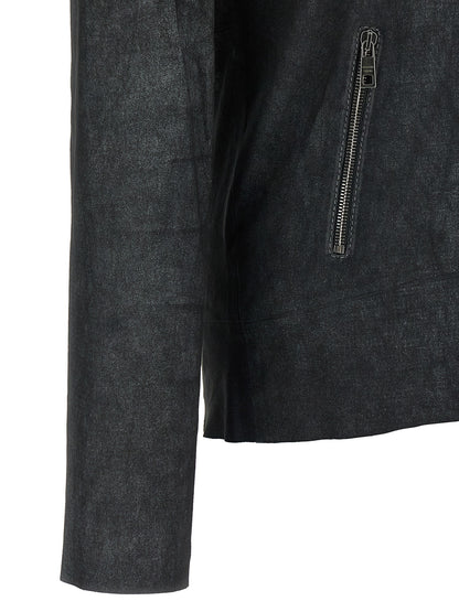 GIORGIO BRATO Black Lamb Leather Leather Jacket