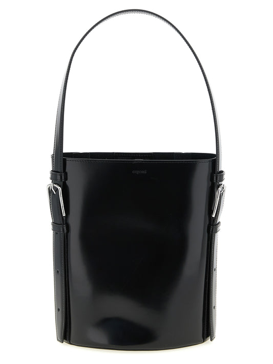 Shoulder Bucket Bag by Coperni for women in bos taurus calf suede leather black features a effortless sophistication silhouette, secured by a with ample and versatile shoulder-strap, adjustable-strap & handle for a effortless sophistication finish.