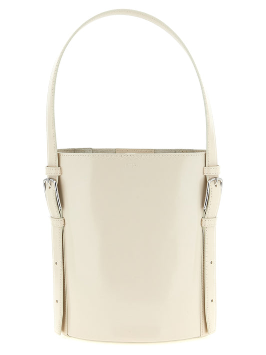 Shoulder Bucket Bag by Coperni for women in leather beige features a statuesque silhouette, showcasing a secure and statuesque with versatile shoulder-strap, adjustable-strap & handle for a statuesque finish.