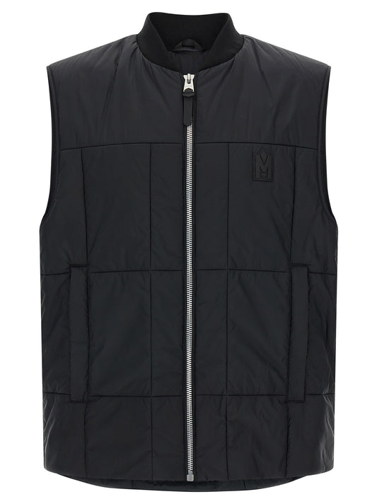Vest by Mackage for men in nylon & silicone black & silver features a stylish silhouette, showcasing distinct and a refined for a truly stylish finish.