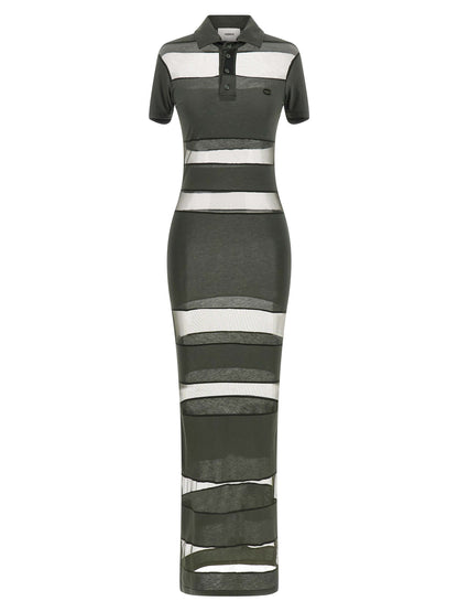Coperni Bicolor Cotton Long Dress