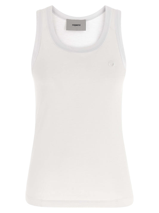 Coperni White Cotton Sleeveles T-Shirt