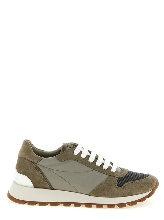 Brunello Cucinelli Bicolor Polyester Athletic Sneakers