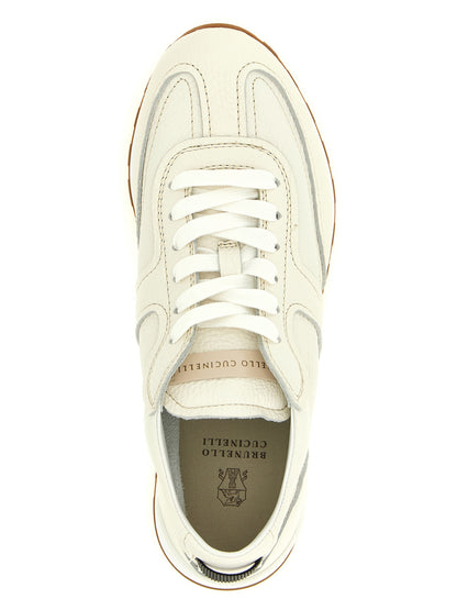 Brunello Cucinelli White Goatskin Athletic Sneakers