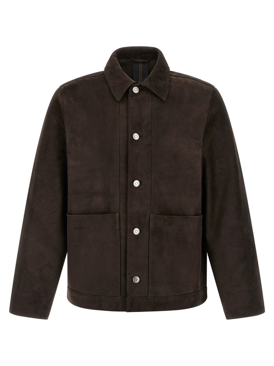GIORGIO BRATO Brown Suede Leather Leather Jacket