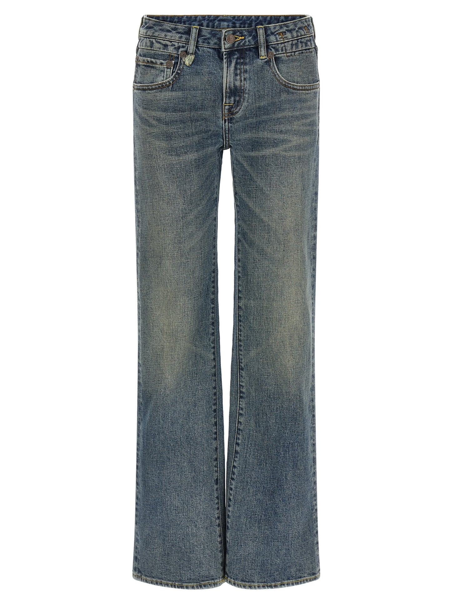 R13 Blue Cotton Flared Jeans
