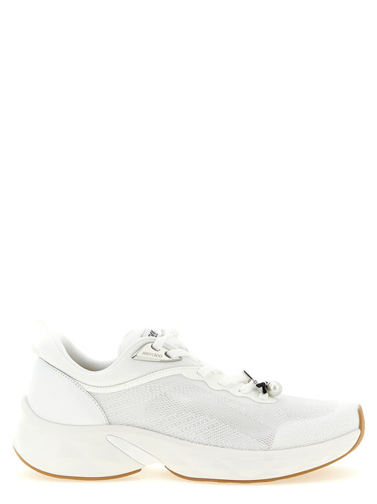Jimmy Choo White Tencel Athletic Sneakers