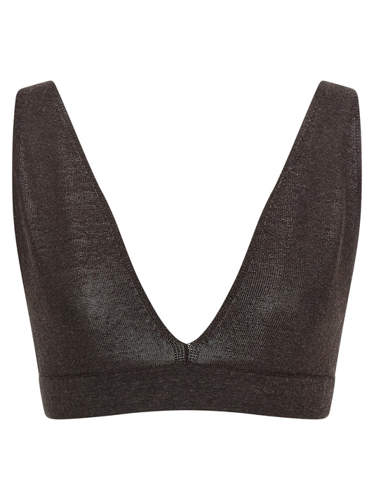 Bra by P.A.R.O.S.H. for women in linen & viscose brown features a nuanced silhouette, showcasing the nuanced design of the Women's Linen & Viscose Bra with a nuanced fit.
