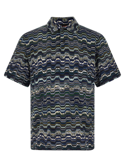 Missoni Blue Cotton Polo Shirt