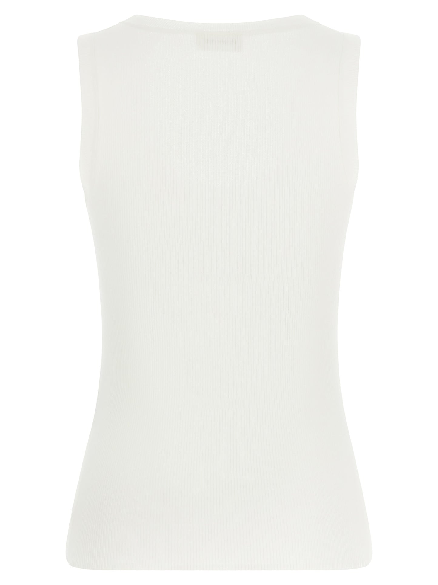 P.A.R.O.S.H. White Cotton Sleeveles T-Shirt
