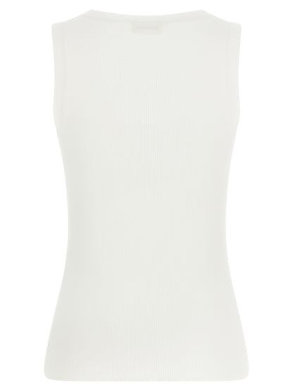 P.A.R.O.S.H. White Cotton Sleeveles T-Shirt