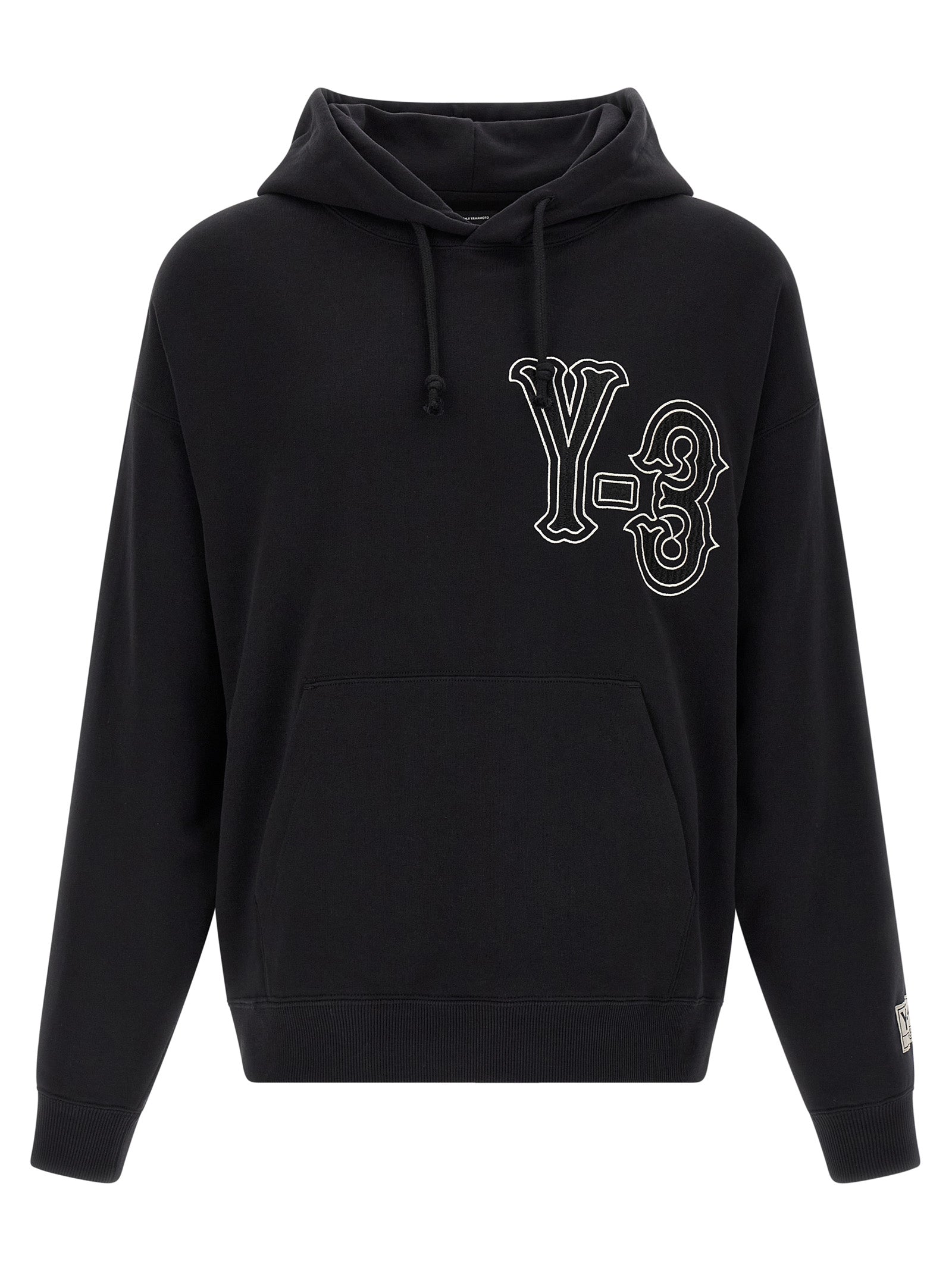 Sweatshirt Hoodie by Y-3 for men in cotton black features a edgy silhouette, detailed with a edgy hooded neckline and long-sleeve for a refined finish.