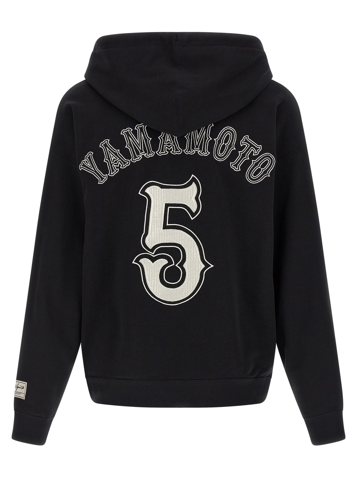Sweatshirt Hoodie by Y-3 for men in cotton black features an dramatic silhouette, showcasing a sophisticated hooded neckline and dramatic for a refined, modern aesthetic.