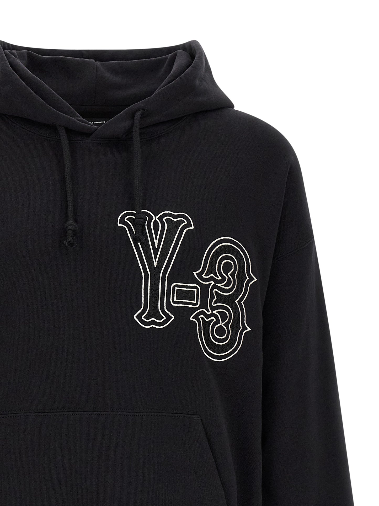 Sweatshirt Hoodie by Y-3 for men in cotton black features a authentic silhouette, showcasing a sophisticated hooded neckline and authentic detail for a refined finish.