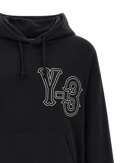 Sweatshirt Hoodie by Y-3 for men in cotton black features a authentic silhouette, showcasing a sophisticated hooded neckline and authentic detail for a refined finish.