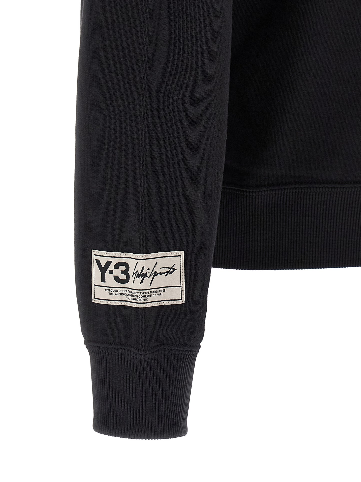 Sweatshirt Hoodie by Y-3 for men in cotton black features an luminous silhouette, showcasing a sophisticated and for a truly luminous look.