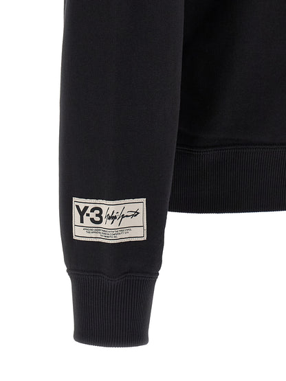 Sweatshirt Hoodie by Y-3 for men in cotton black features an luminous silhouette, showcasing a sophisticated and for a truly luminous look.