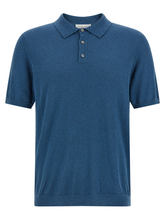 Roberto Collina Blue Cotton Polo Shirt