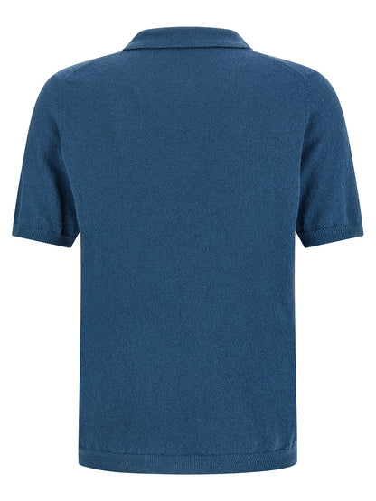 Roberto Collina Blue Cotton Polo Shirt