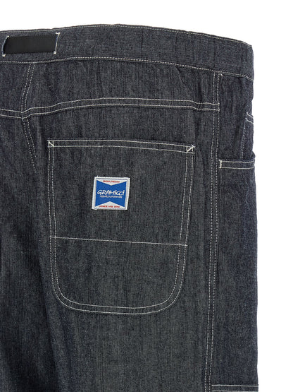 Gramicci Blue Cotton Straight-Leg Jeans