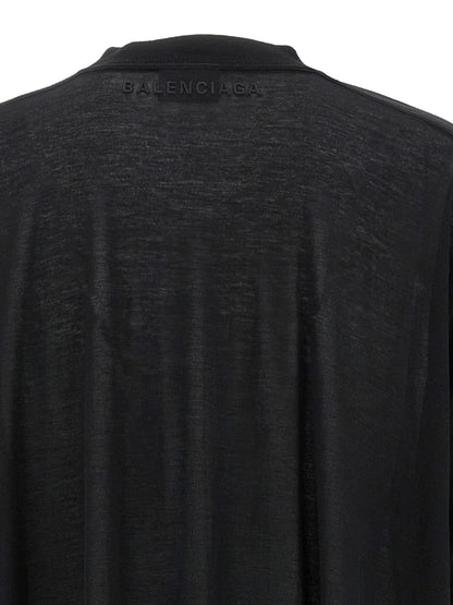 Dress by Balenciaga for women in polyamide cotton black features an magnificent silhouette, artfully detailed with a magnificent and that flows into an magnificent short long.