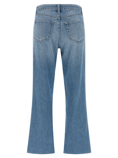 L'Agence Blue Cotton Flared Jeans