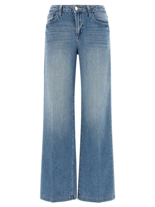 Jeans by L'Agence for women in denim cotton blue features a refined silhouette with a refined straight-leg & wide, defined by a low rise and a refined long for a refined finish.