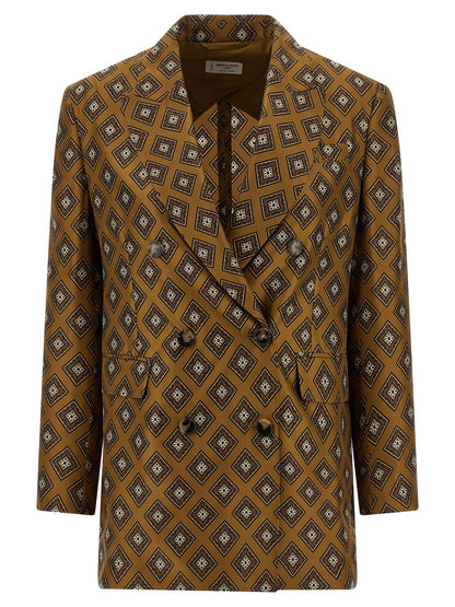 Alberto Biani Brown Silk Blazer