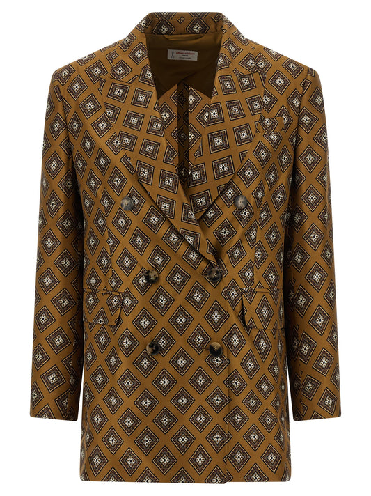 Alberto Biani Brown Silk Blazer