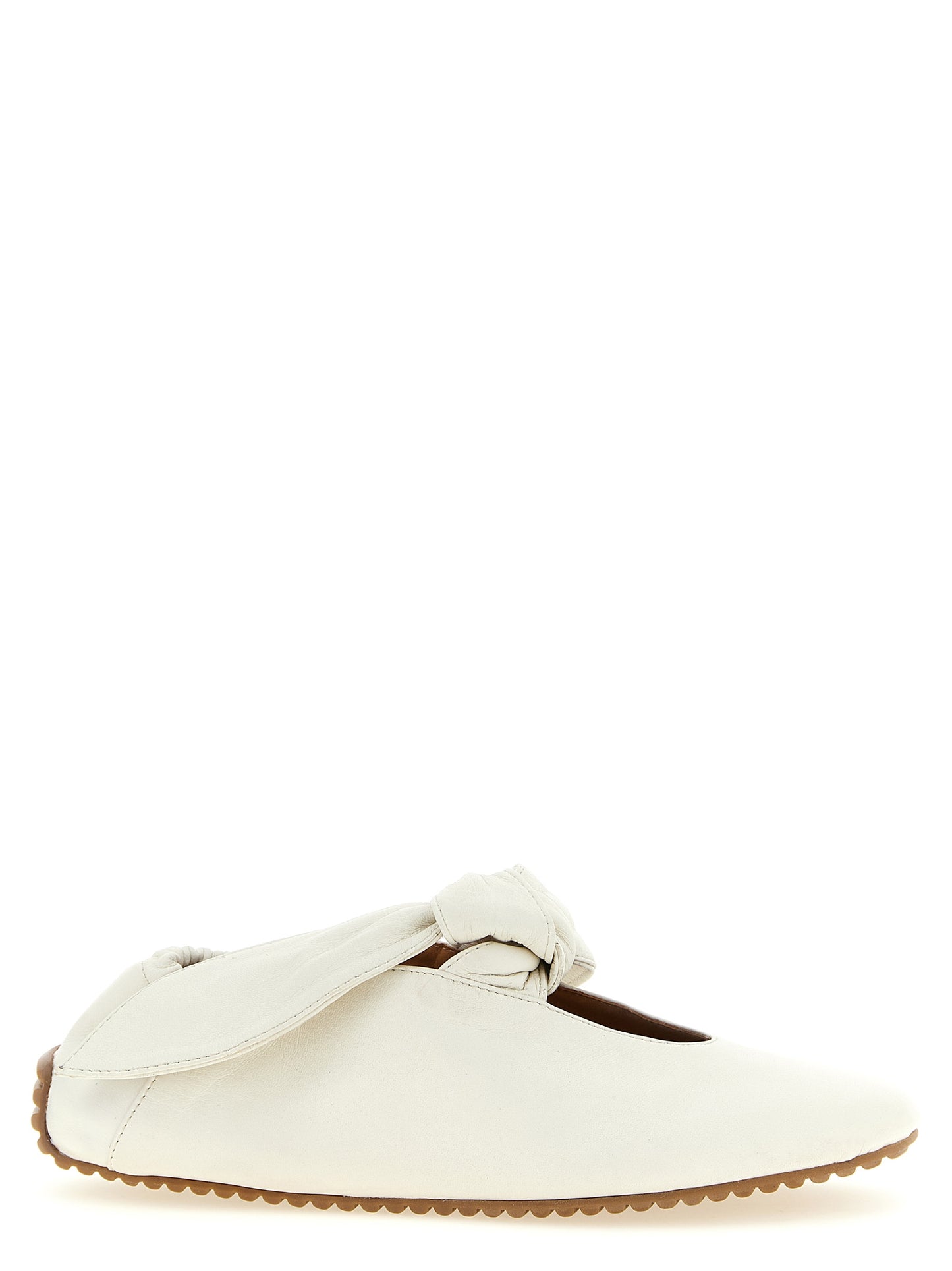 ODISSI White Lamb Leather Ballet Flats