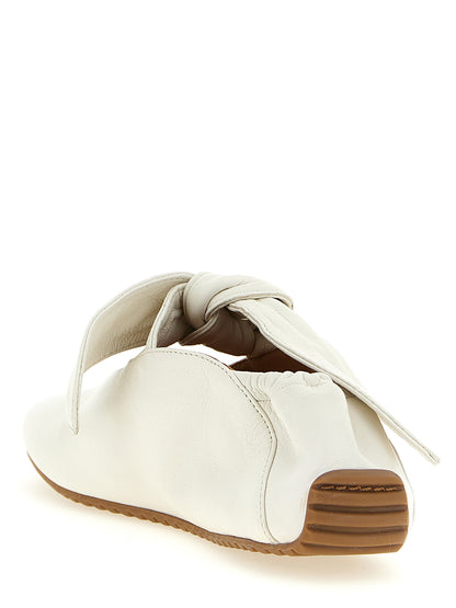 ODISSI White Lamb Leather Ballet Flats