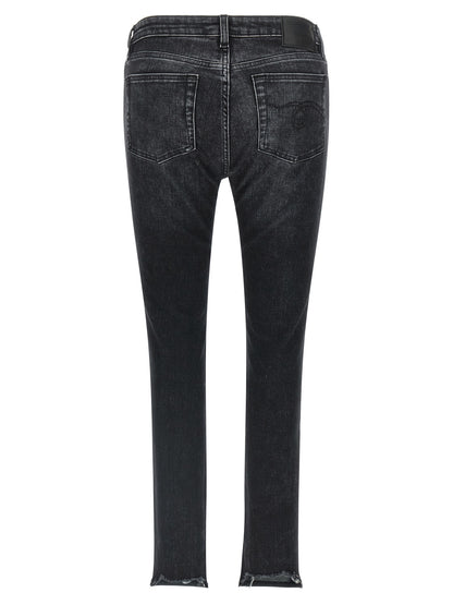 Jeans by R13 for women in stretch denim cotton black & signature features a polished silhouette with a polished , reaching a polished long and finished with a polished .