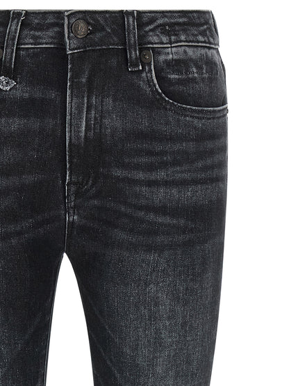 Jeans by R13 for women in stretch denim cotton black & signature presents a refined pantology silhouette, artfully defined by a refined pantology , long, and a sophisticated .