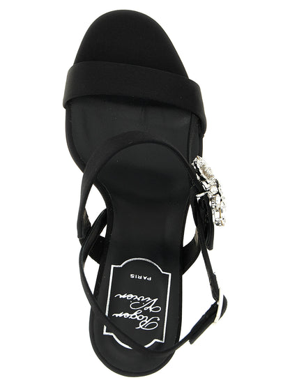 Roger Vivier Black Viscose Stiletto Heel Sandals