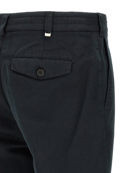 PT Torino Black Linen Casual Pants