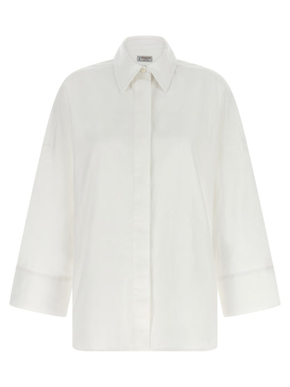 Alberto Biani White Cotton Blouse