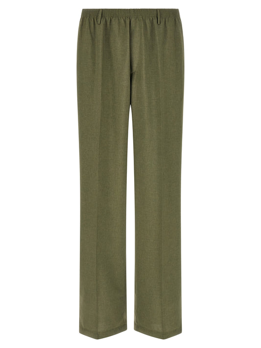 Casual Pants by CELLAR DOOR for men in polyester bicolour & green features an sartorial straight-leg and long with a cut for a sartorial finish.