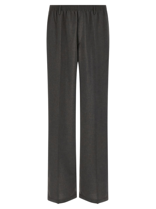 Casual Pants by CELLAR DOOR for men in polyester gray features an refined tailoring silhouette, showcasing a premium straight-leg with a and long cut for a refined tailoring look.