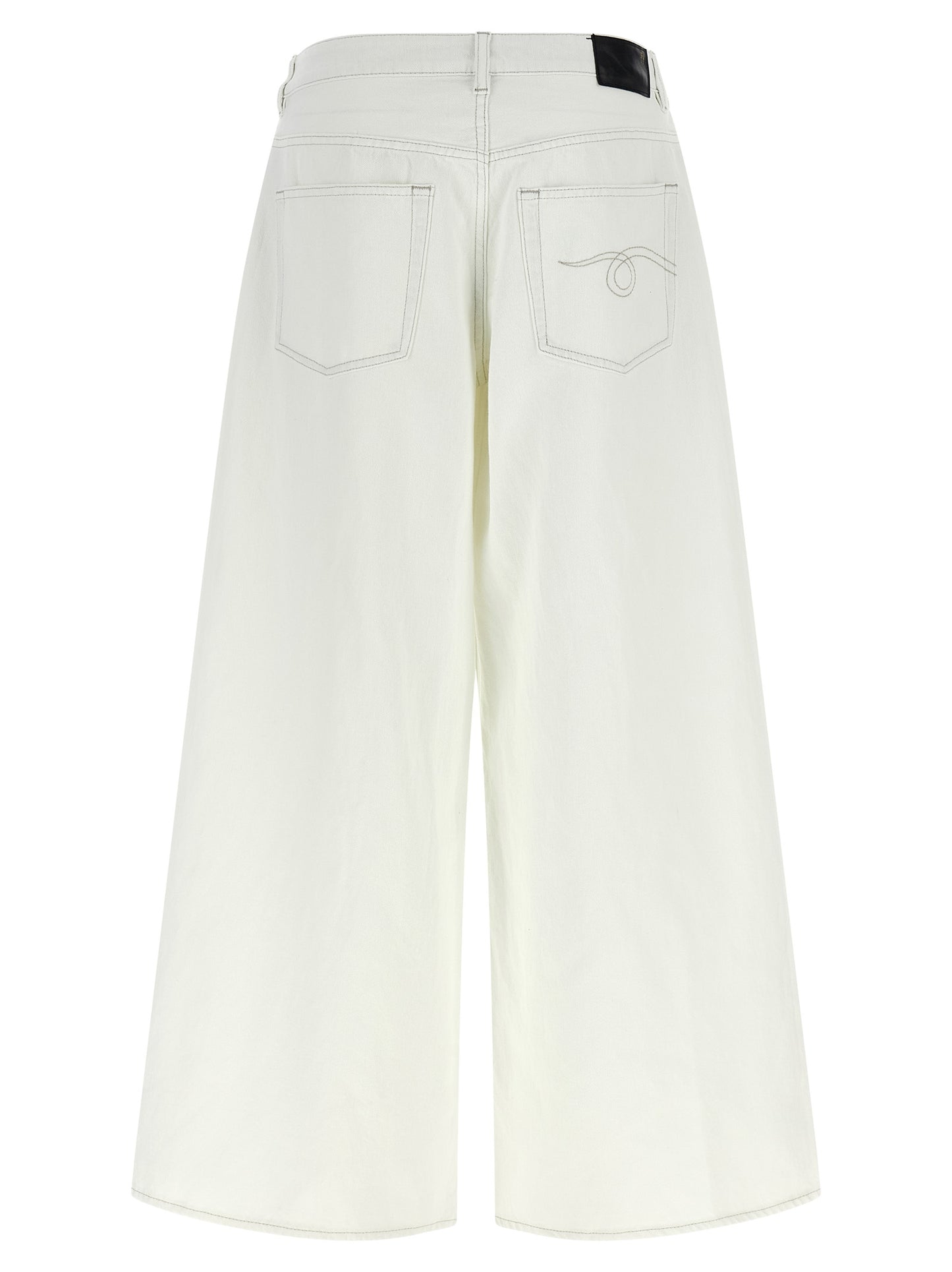 R13 White Cotton Jeans Denim