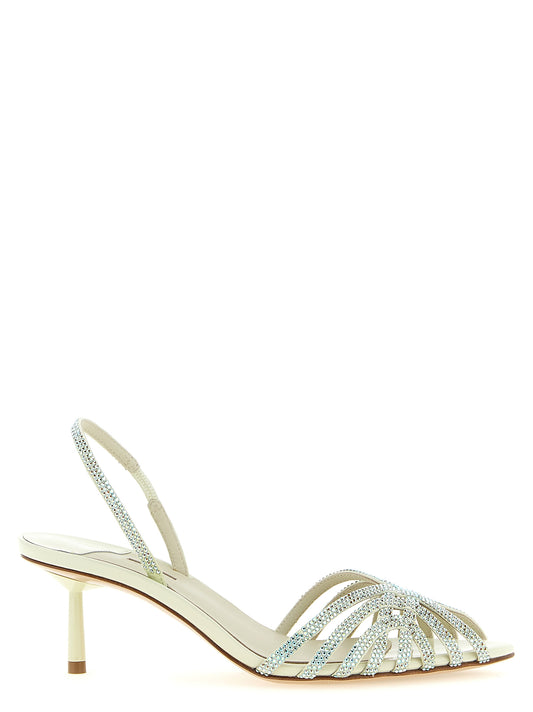 LE SILLA Bicolor Goatskin Stiletto Heel Sandals