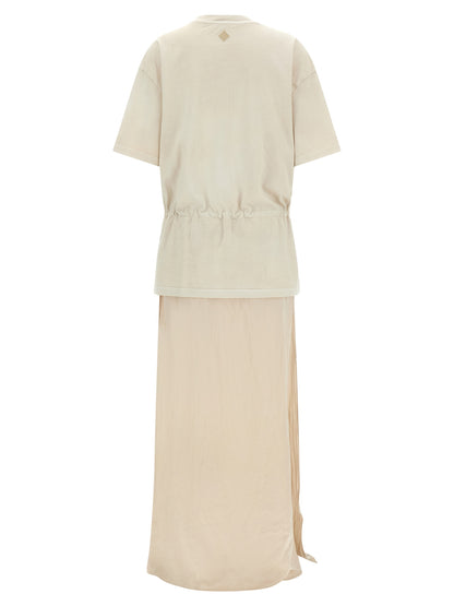 Haikure Beige Cotton Long Dress