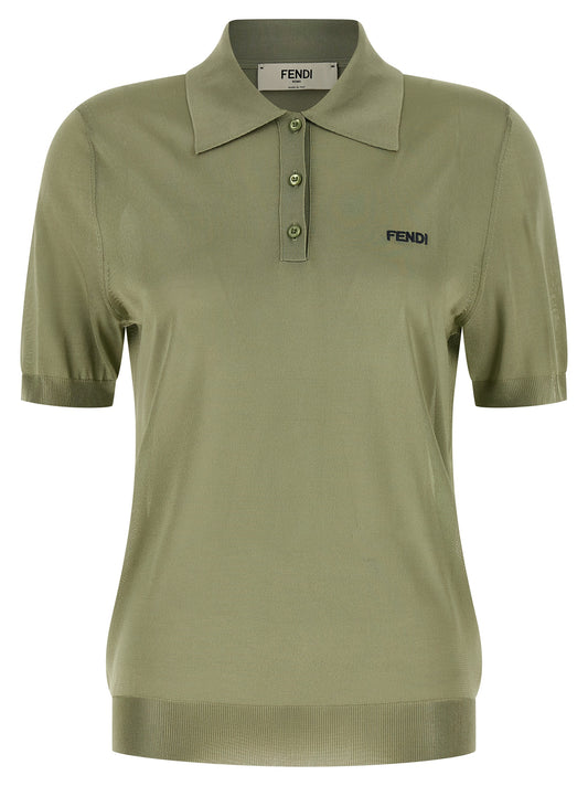Fendi Bicolor Viscose Polo Shirt
