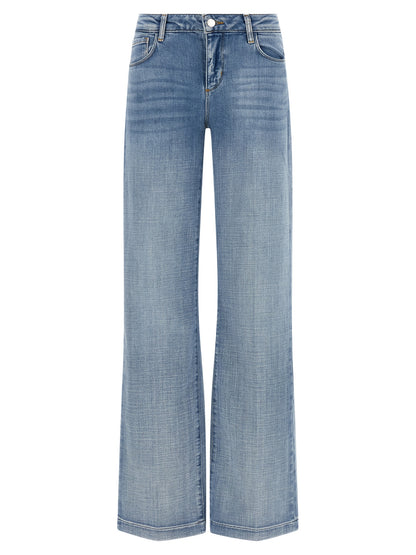 L'Agence Blue Cotton Straight-Leg Jeans
