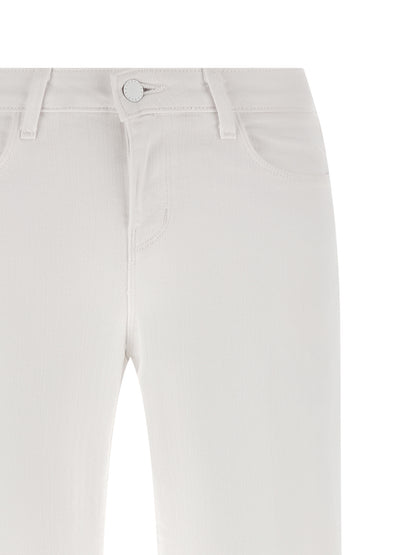 L'Agence White Cotton Straight-Leg Jeans