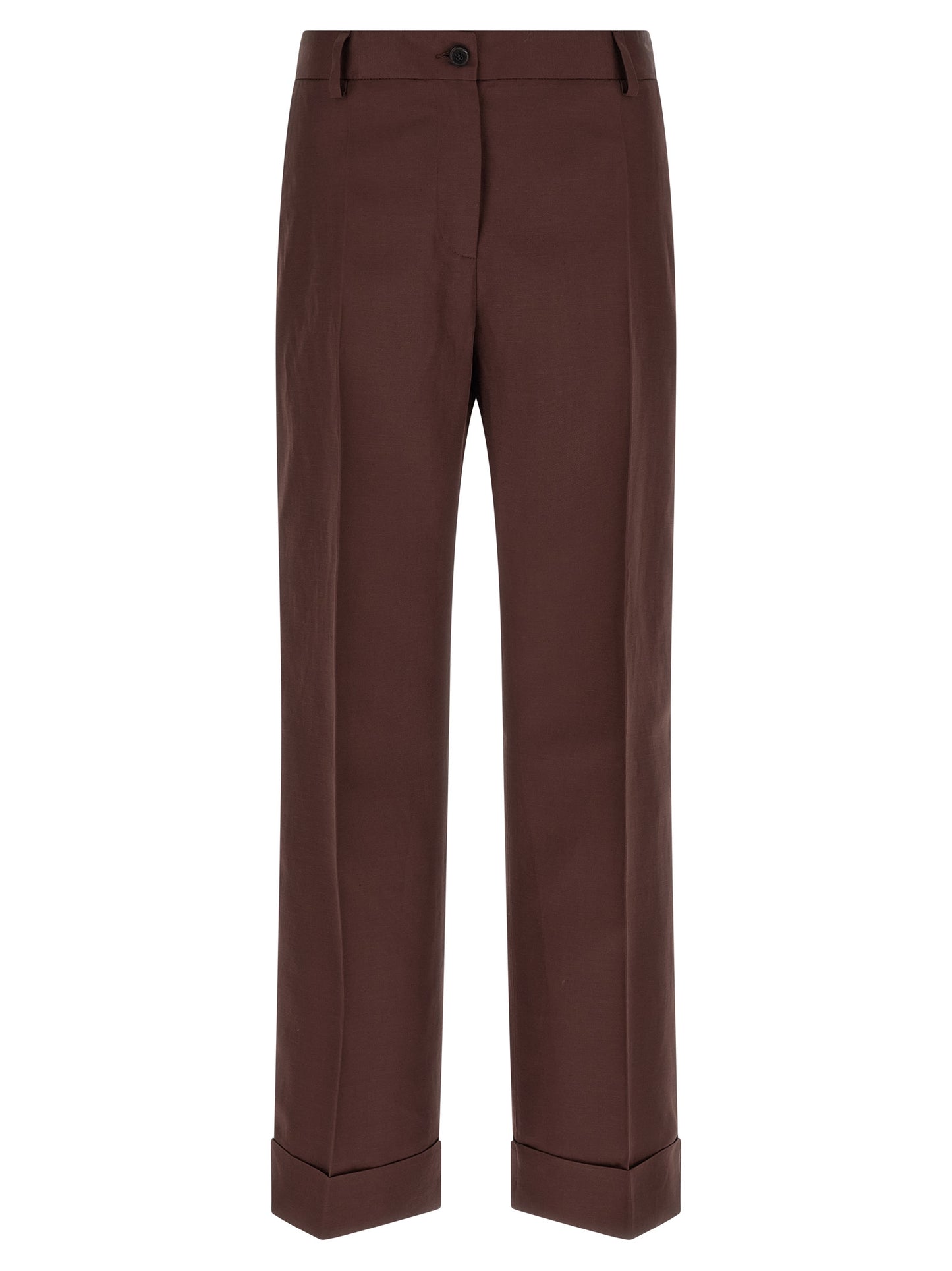 Alberto Biani Brown Viscose Casual Pants