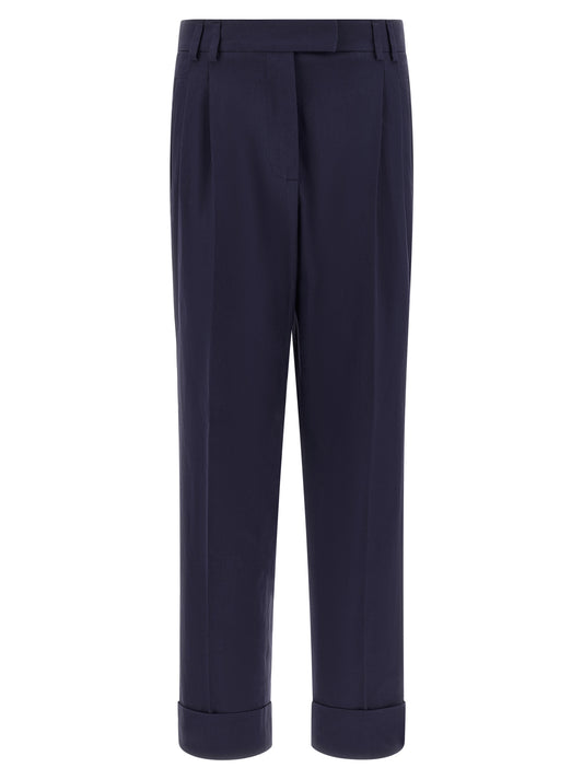 Alberto Biani Blue Cotton Pants