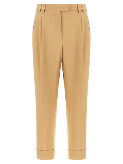 Alberto Biani Beige Cotton Casual Pants
