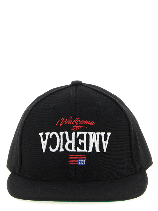 Baseball Cap by WILLY CHAVARRIA for men in polyester black features an artisanal silhouette, showcasing the artisanal Polyester Baseball Cap design with a refined, artisanal finish.