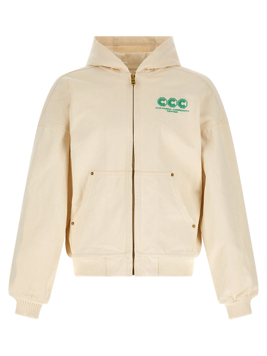 Sweatshirt Hoodie by WILLY CHAVARRIA for men in cotton canvas bicolour & yellow features a slouchy chic silhouette, detailed with a slouchy chic long-sleeve and a signature hooded neckline for an elevated aesthetic.